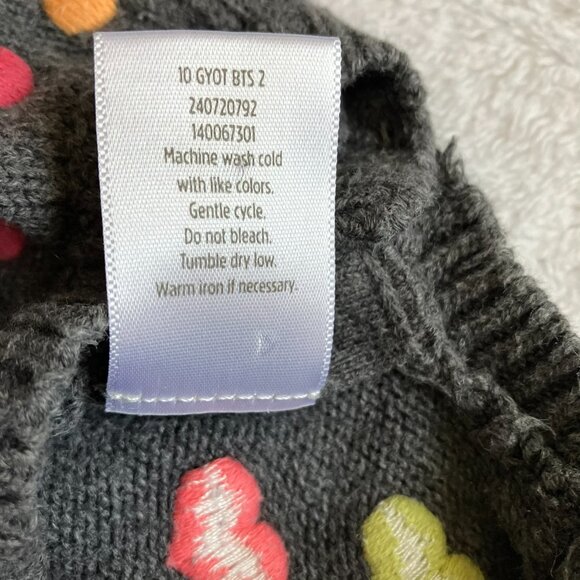 Gymboree 2T Grey Heart Knit Dress Embroidery GUC Toddler Girl - Picture 8 of 16